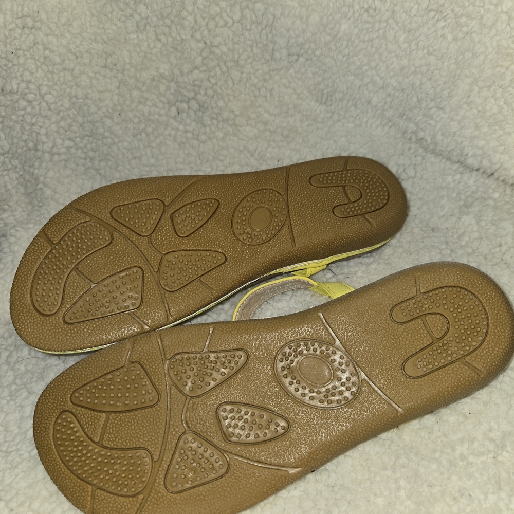 Women's Bright Yellow T-Strap Sandals - Picture 6 of 6